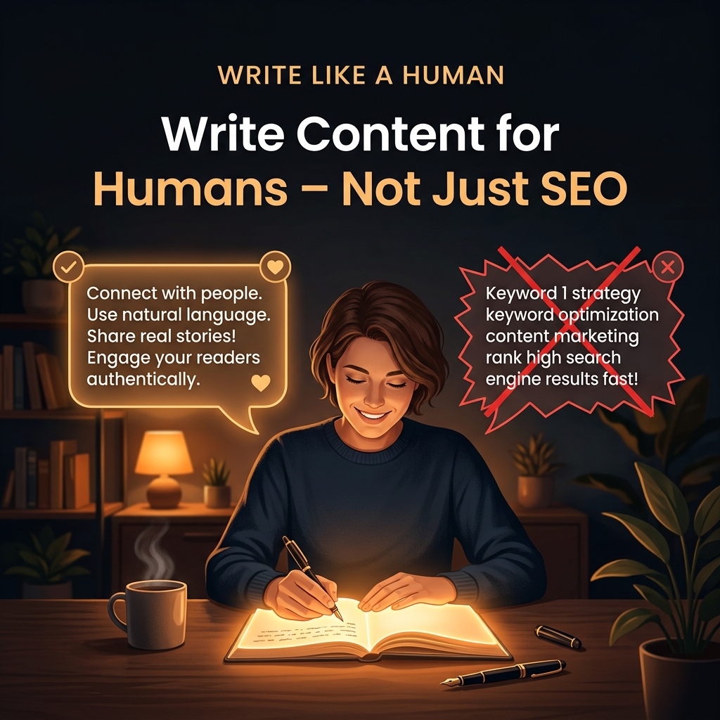 Write content for humans not just SEO – natural conversational writing for AdSense