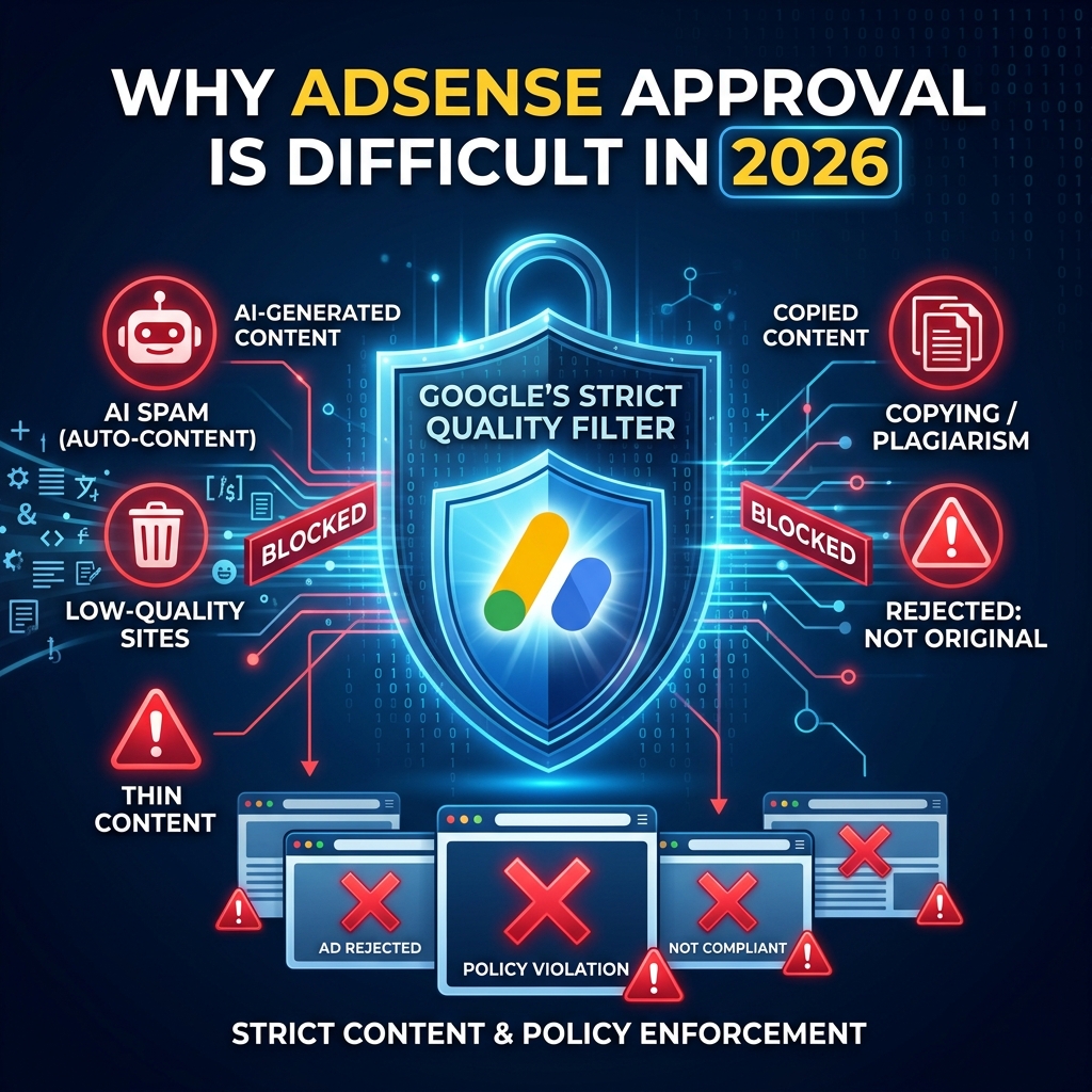 Why AdSense approval is harder in 2026 – Google's strict quality filter