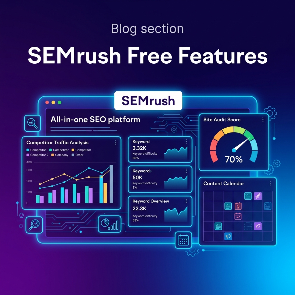 SEMrush all-in-one SEO platform with competitor research and keyword overview