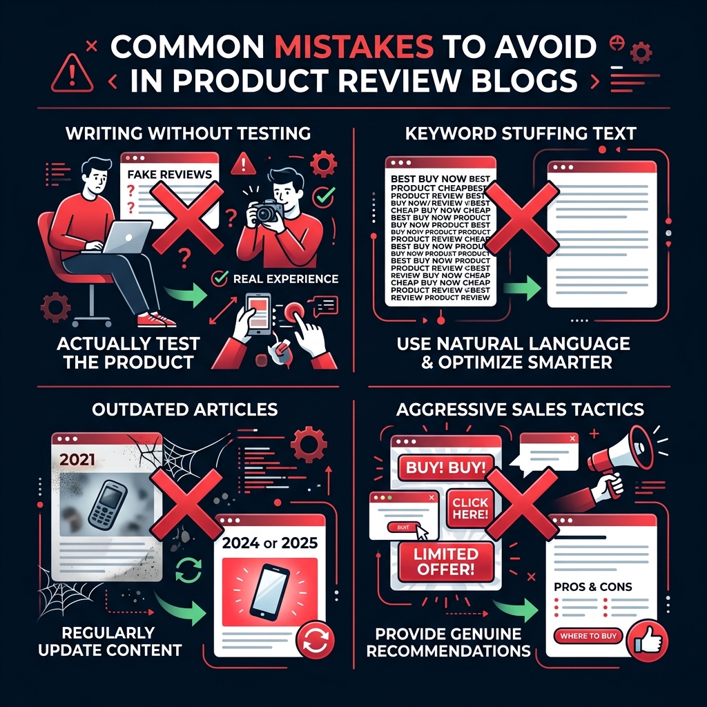 Common mistakes to avoid in product review blogs — warning signs