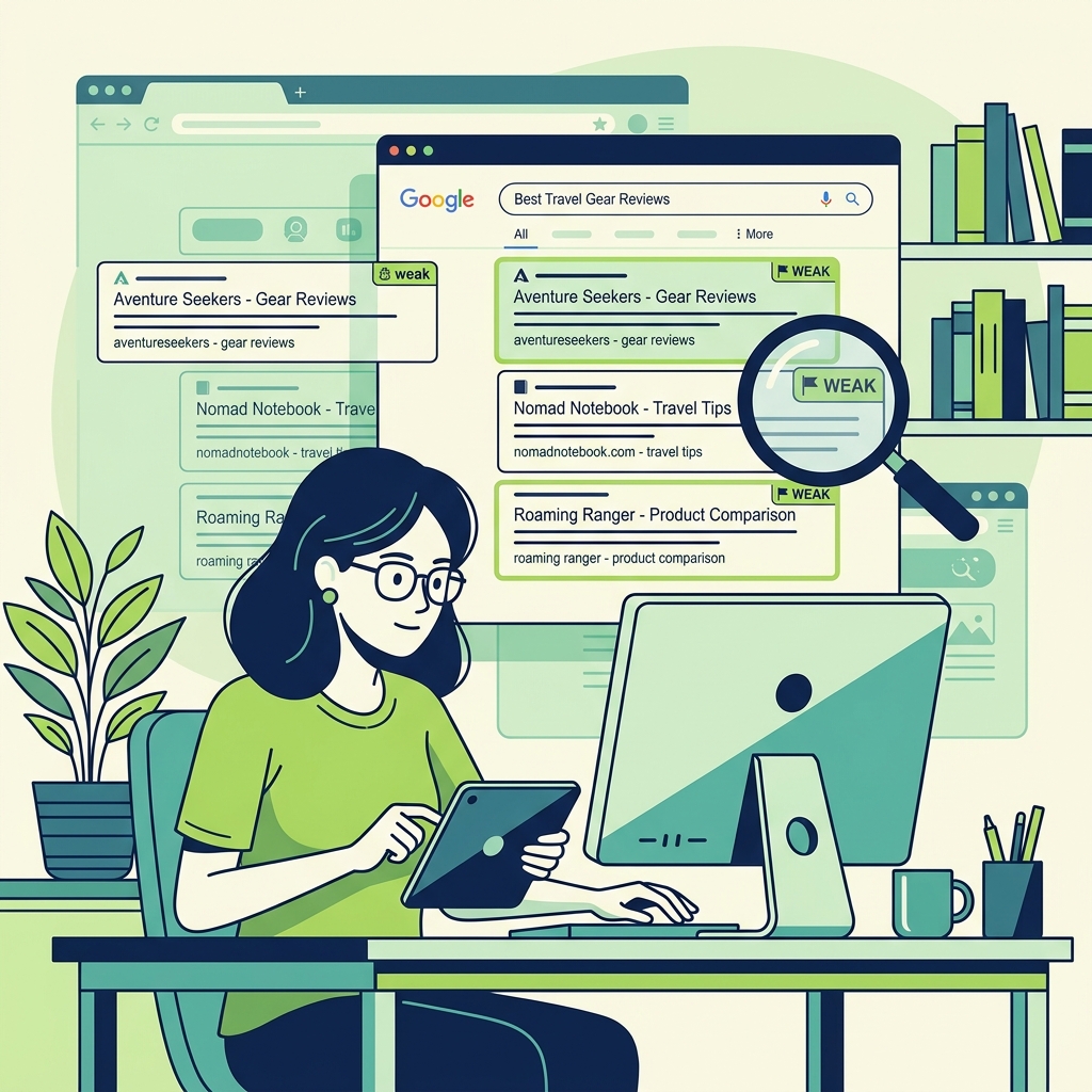 Checking competitor websites and analyzing search results