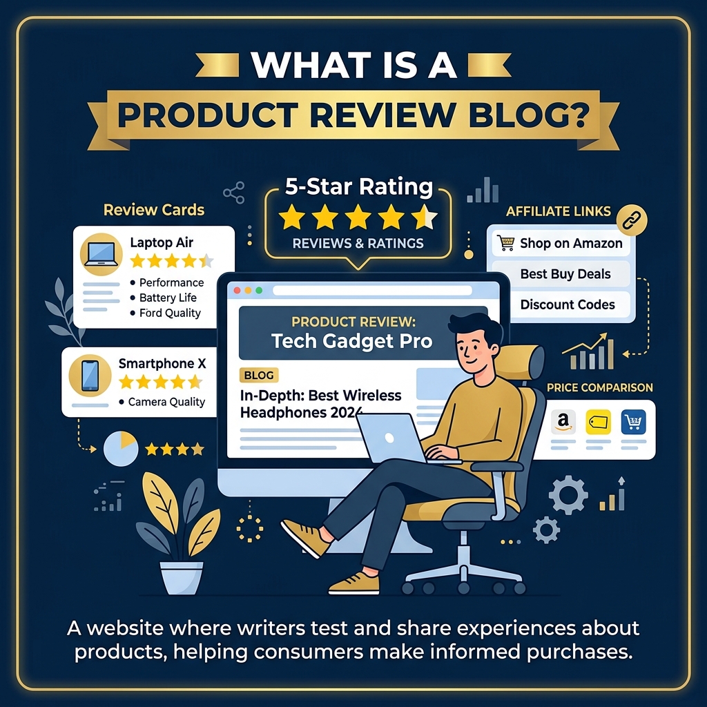 What is a product review blog — concept illustration